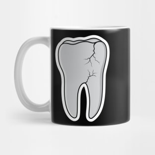 Damaged Tooth Sticker vector illustration. Healthcare and medical objects icon design concept. Dentist tooth object sticker logo design. Mug